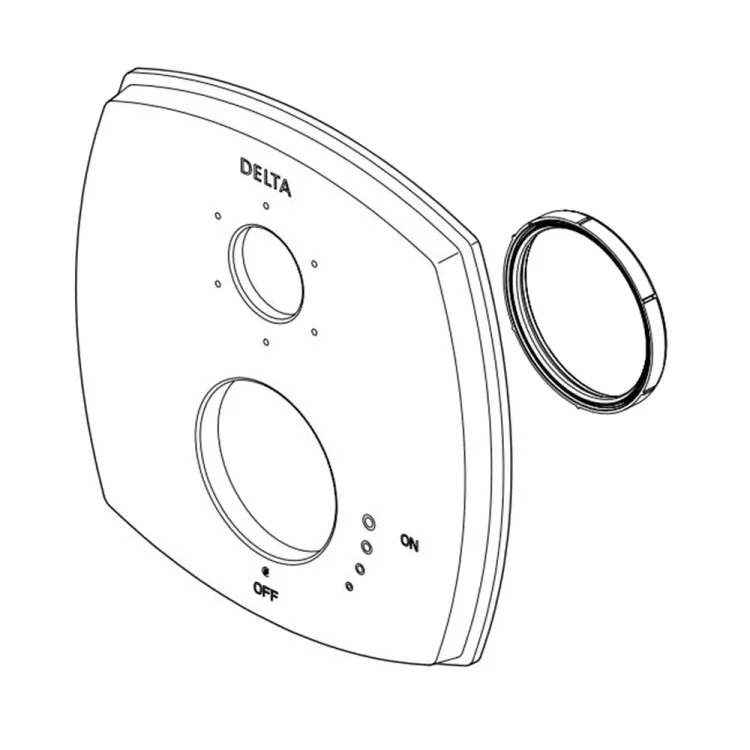 Delta Stryke 7in Chrome Metal Escutcheon for 27S and 27T Series 6-Setting Diverter Trim - RP100391