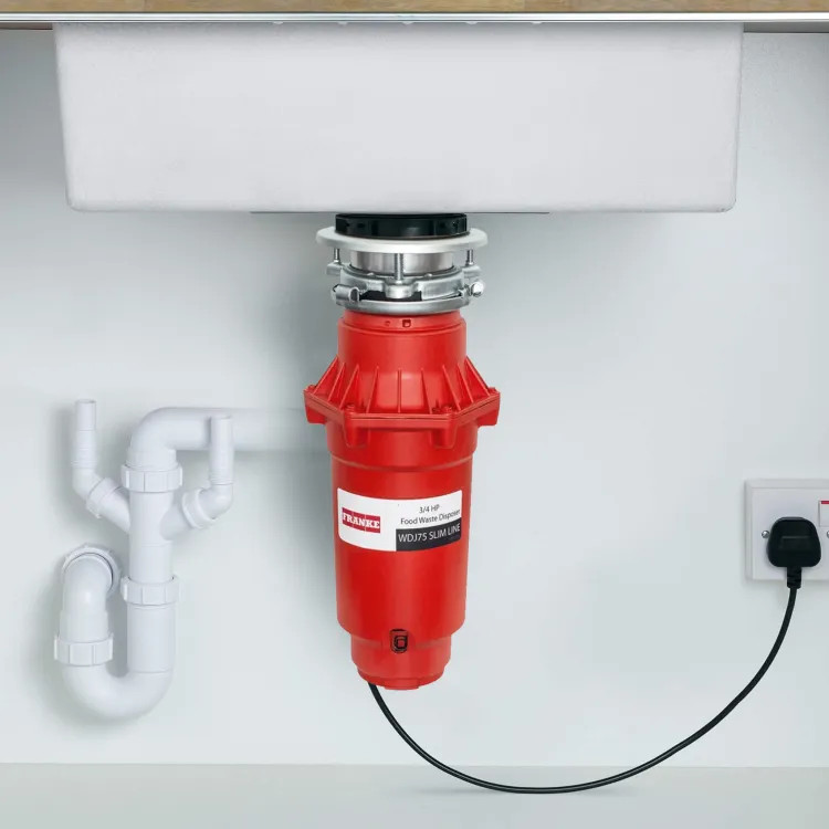 Franke Food Waste Disposer, Bio Shield, Sound Insulated, Continuous Feed, 3/4 HP, 2700 RPM, 120V - WDJ75 (134.0482.019)