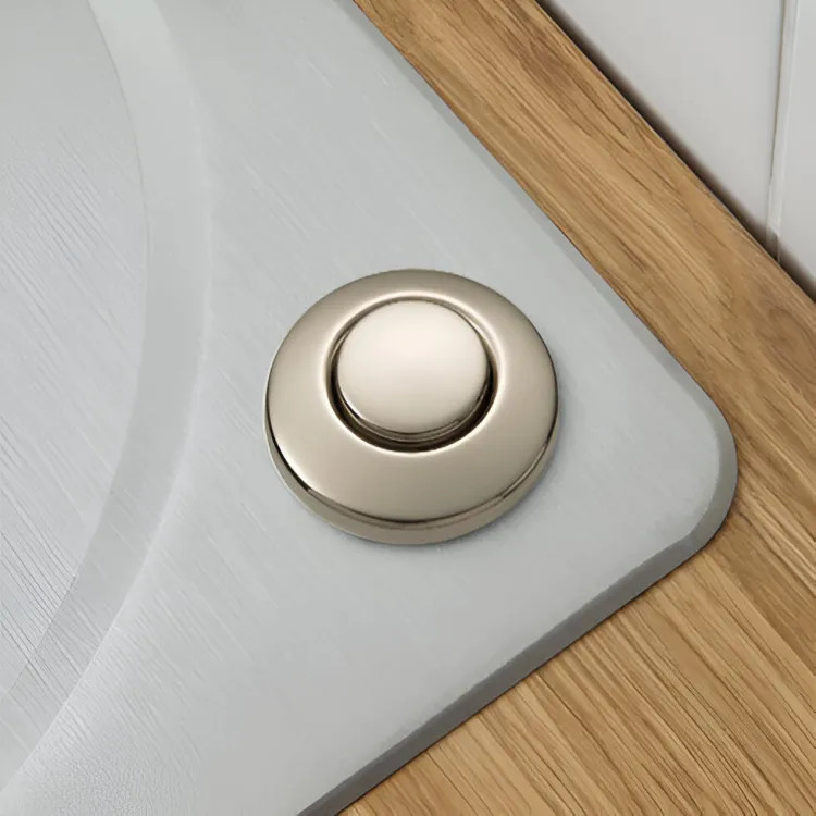 Moen 1-13/16" Garbage Disposal Air Switch, Deck Mount, Round, Push Button, Polished Nickel - AS-4201-NL