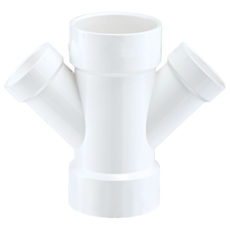 4"x 3" PVC Double Wye DWV (Drain Waste and Vent) - Hub