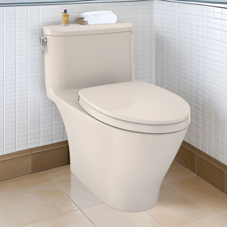 TOTO Nexus One-Piece Elongated 1.28 GPF Universal Height Toilet with CEFIONTECT and SS124 SoftClose Seat, WASHLET+ Ready, Sedona Beige - MS642124CEFG#12