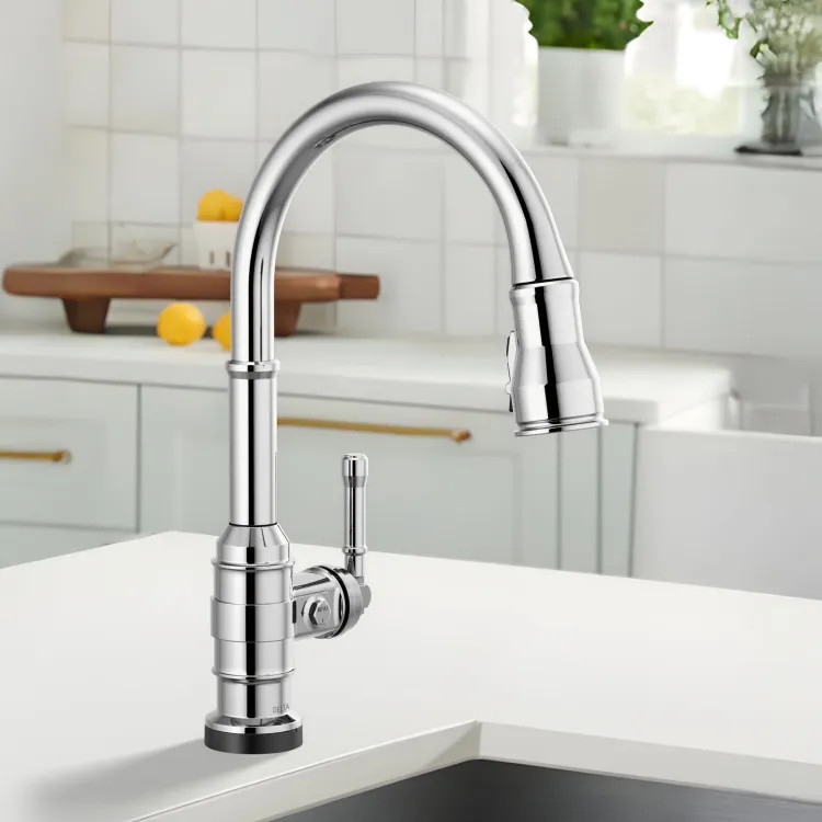 Delta Broderick Single Handle Pull-Down Kitchen Faucet, Touch2O, DIAMOND Seal, MagnaTite, ShieldSpray, ADA, 1.8 GPM, Chrome - 9190T-DST