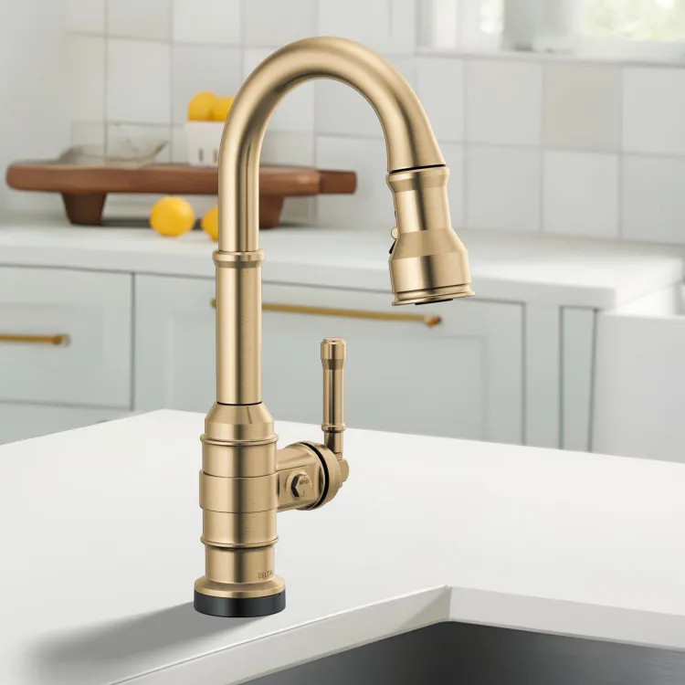 Delta Broderick Single Handle Pull-Down Bar/Prep Faucet, Touch2O, Diamond Seal, MagnaTite, ADA, 1.8 GPM, Arctic Stainless - 9990T-AR-DST