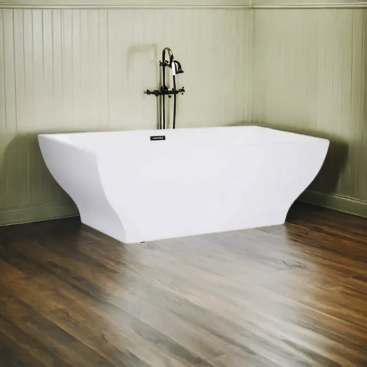 Trone 66in x 32in Classic White Freestanding Soaker Tub - ROSHELLE67