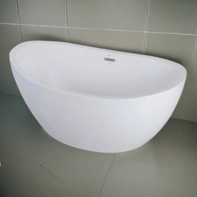 Trone 59in x 32in White Freestanding Acrylic Soaker Tub - CLOE59