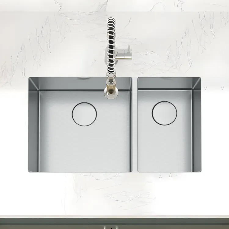 Franke Professional Series 32-1/2 x 19-1/2" Undermount Double-Bowl Kitchen Sink, 70/30 Split, Stainless Steel - PS2X160-18-11 (122.0528.603)