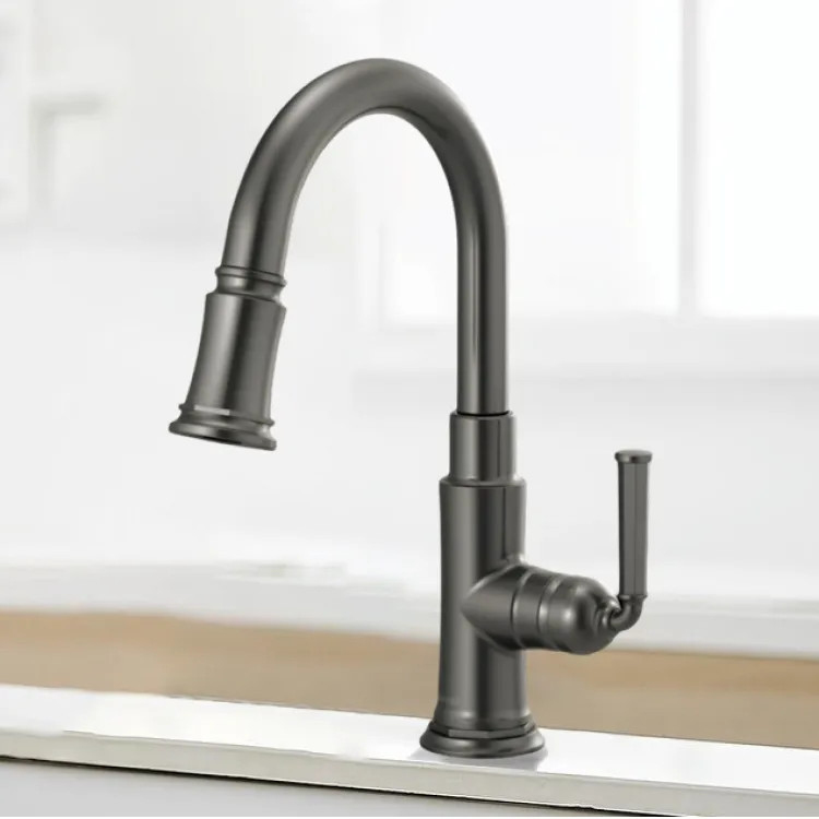 Brizo Rook Single-Handle Pull-down Prep Faucet, MagneDock, Lever Handle, 1.8 GPM, Brilliance Luxe Steel - 63974LF-SL