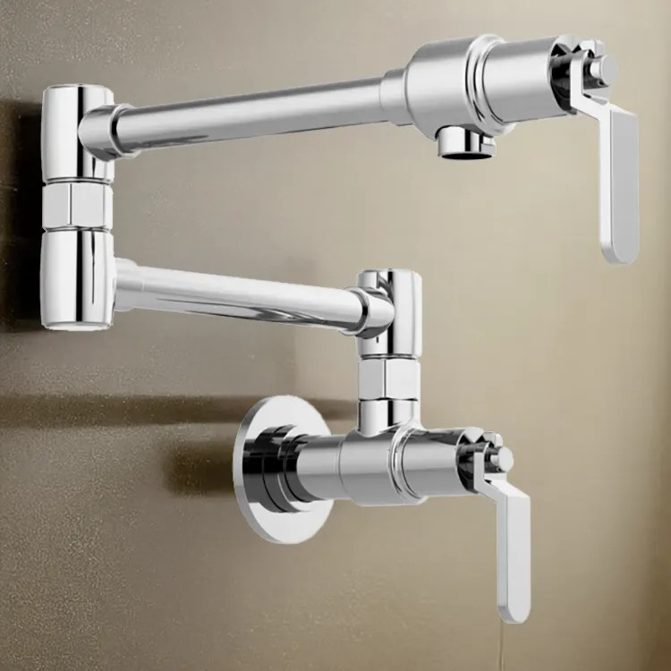 Brizo Litze 20" Wall Mount Pot Filler with Industrial Handles, ADA-compliant, Polished Chrome - 62844LF-PC