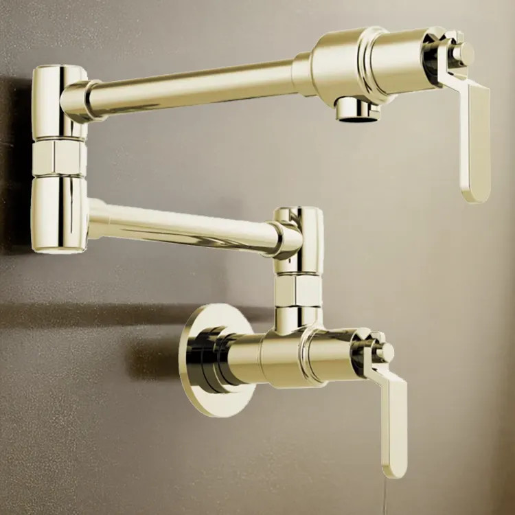 Brizo Litze 20" Wall Mount Pot Filler with Industrial Handles, ADA-compliant, Brilliance Polished Nickel - 62844LF-PN