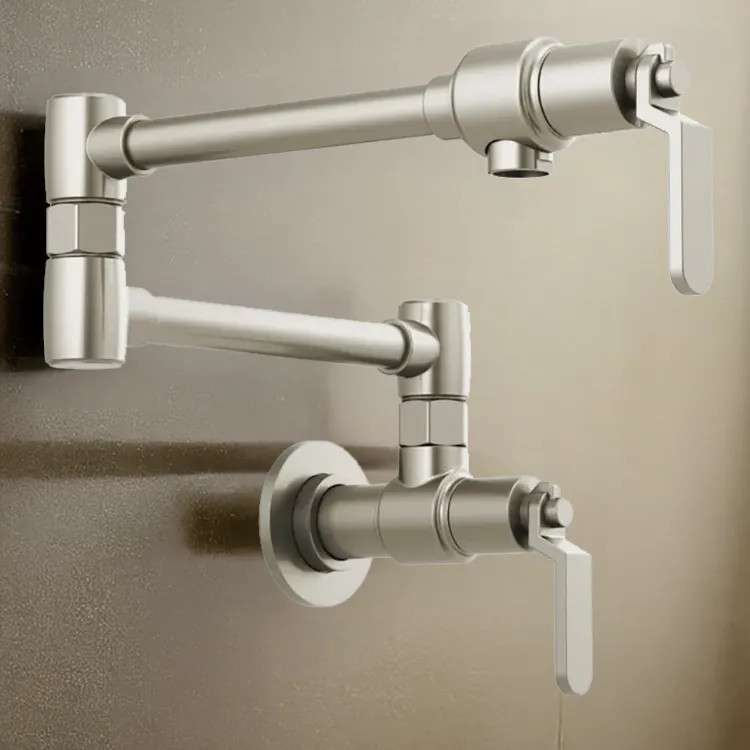 Brizo Litze 20" Wall Mount Pot Filler with Industrial Handles, ADA-compliant, Brilliance Stainless - 62844LF-SS