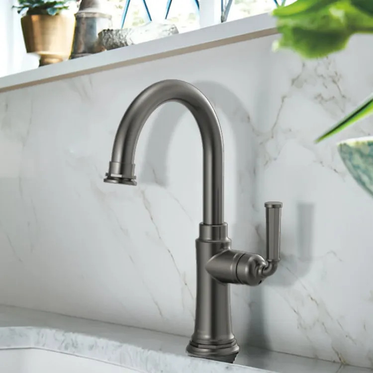 Brizo Rook Single-Handle Bar Faucet, Lever Handle, 1.8 GPM, Brilliance Luxe Steel - 61074LF-SL