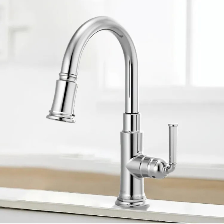 Brizo Rook Single-Handle Pull-down Prep Faucet, MagneDock, Lever Handle, 1.8 GPM, Polished Chrome - 63974LF-PC