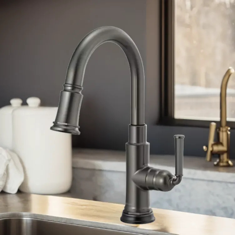 Brizo Rook Pulldown Bar/Prep Faucet with SmartTouch, MagneDock, 1.8 GPM, Brilliance Luxe Steel - 64974LF-SL