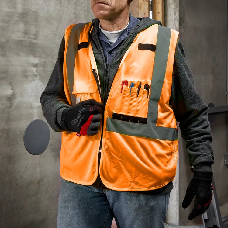Milwaukee 4XL/5XL High Visibility Orange Safety Vest with 10 Pockets, Class 2 Type R - 48-73-5034 