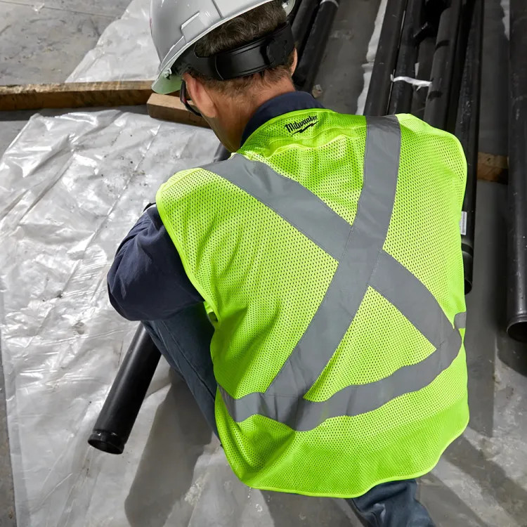 Milwaukee 4XL/5XL (CSA) High Visibility Yellow Safety Vest with 10 Pockets, Class 2 Type R - 48-73-5064 