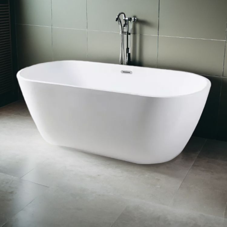 Trone 67in x 30in White Freestanding Soaker Tub - BRYN67