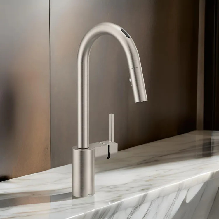 Moen Align Smart Single Handle High-Arc Pull-Down Kitchen Faucet, Spot Resist Stainless - 7565EVSRS