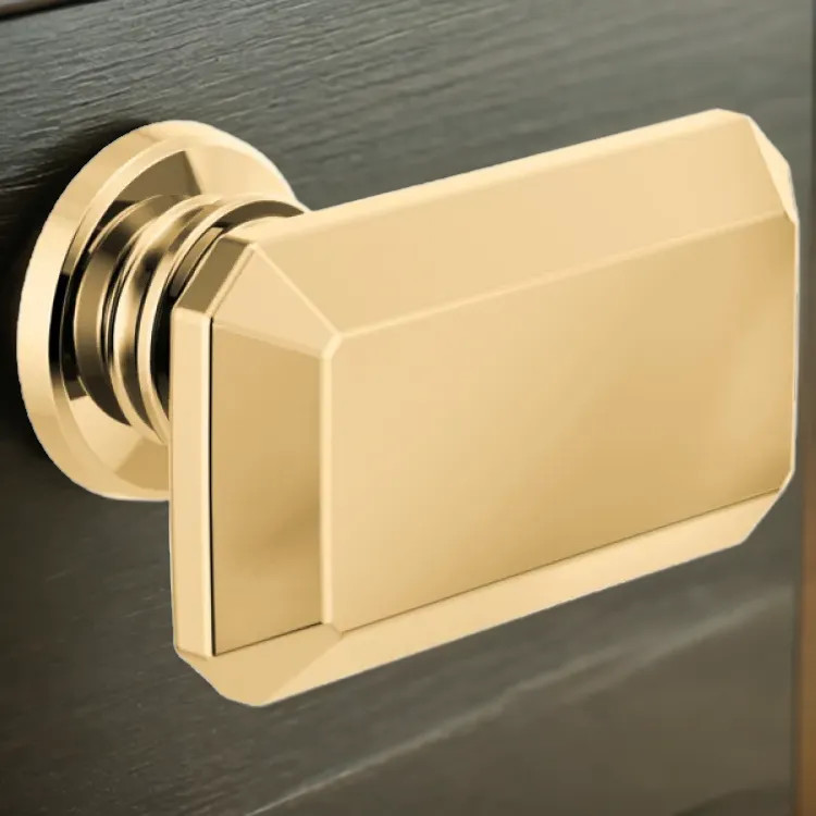 Brizo Invari Rectangular Metal Drawer Knob, Brilliance Polished Gold - 699276-PG