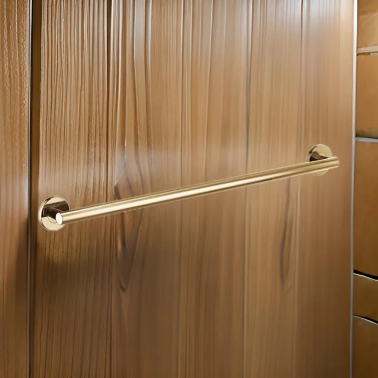 Brizo 36" Linear Round Grab Bar, ADA-Compliant, Concealed Mounting, Brilliance Polished Gold - 693675-PG