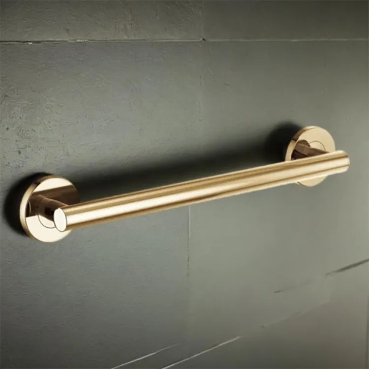 Brizo 18" Linear Round Grab Bar, ADA-Compliant, Concealed Mounting, Brilliance Polished Gold - 69475-PG