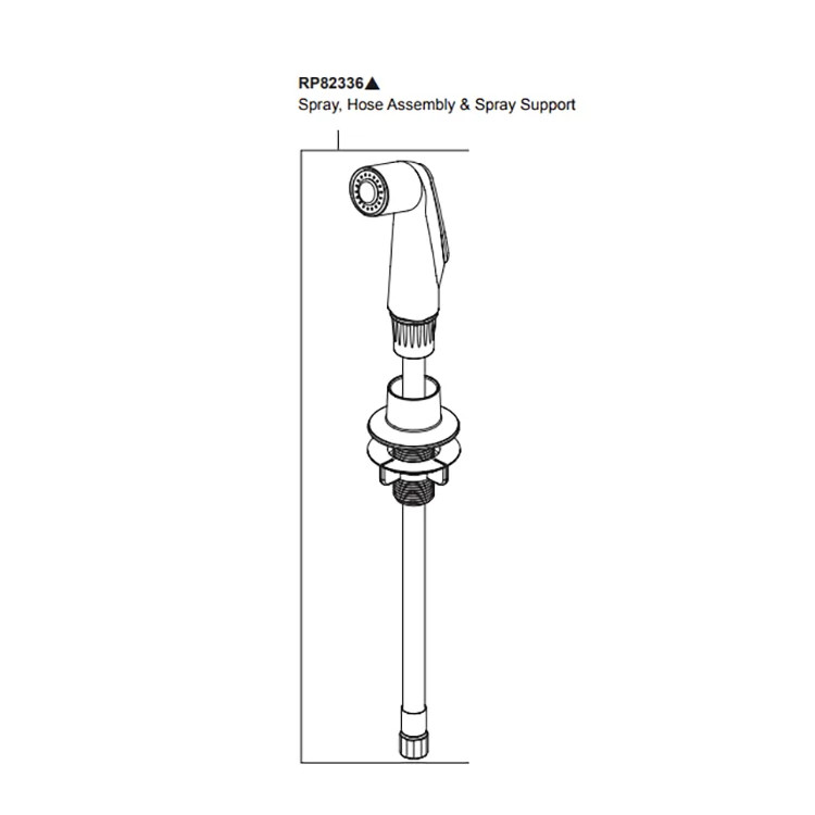 Peerless Precept Series Matte Black 5in Side Pray with Hose and Spray Support - RP82336BL 