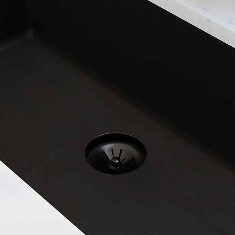 Elkay Quartz Perfect Drain Caviar 3-1/2in Removable Polymer Basket Strainer and Rubber Stopper - LKPDQSCA