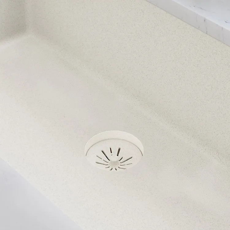Elkay Quartz Perfect Drain Parchment 3-1/2in Removable Polymer Basket Strainer and Rubber Stopper - LKPDQSPA