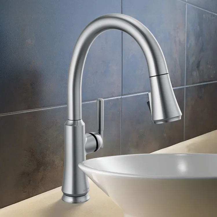 Delta Coranto Kitchen Faucet, Pull-Down, DIAMOND Seal, MagnaTile Docking, ADA, 1.8 GPM, Arctic Stainless - 9179-AR-DST