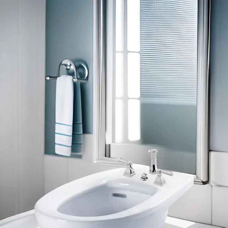 Brizo Vesi Two-Handle Bidet Faucet with Metal Pop-Up Drain, 4-Hole, Lever Handles, Polished Chrome - 6340-PC