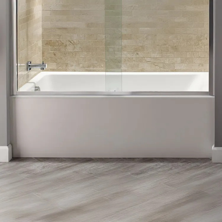 American Standard Studio 60in x 32in Arctic White Acrylic Soaker Tub with Built-In Apron, Lumbar Support, Left Drain - 2574202.011