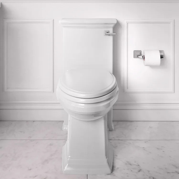 American Standard Town Square S One-Piece Toilet w/ Seat, Elongated, Right Height, Right Hand, 1.28 GPF, White - 2851A105.020
