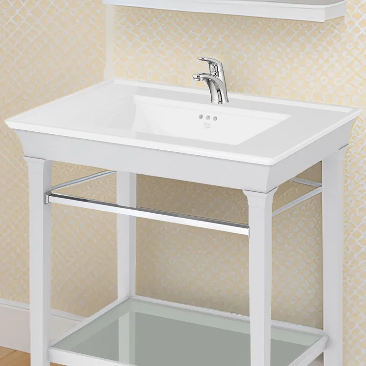 American Standard Town Square S 31" Rectangular Vitreous China Deck Mounted Vanity Top with Overflow, Linen, Single Hole - 0298001.020
