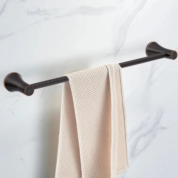 American Standard 18" Wall Mounted Single Towel Bar, Metal Constructed, Legacy Bronze - 8337018.278