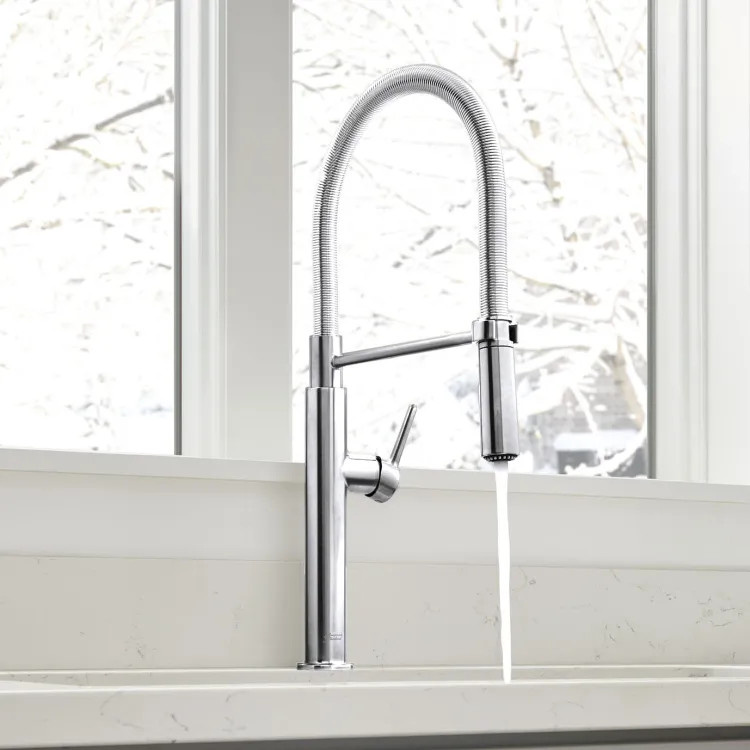 American Standard Studio S Semi-Pro Pull-Down Dual Spray Stainless Kitchen Faucet With Spring Spout - 4803350.075