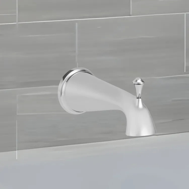 American Standard Delancey Slip-On Diverter Tub Spout, Wall Mount, Metal, Polished Chrome - 8888105.002
