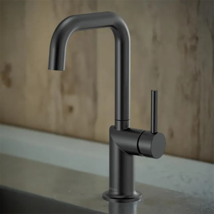 Brizo Odin Single-Handle Bar Faucet with Square Spout, Solid Brass Construction, 1.8 GPM, Matte Black - 61065LF-BLLHP