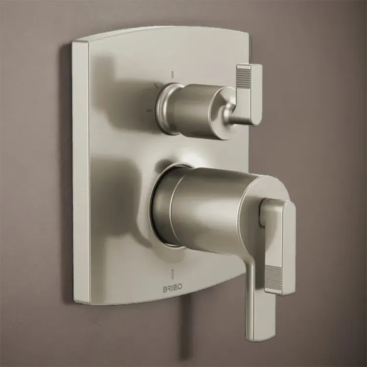 Brizo Kintsu and Allaria TempAssure Thermostatic Valve Trim with Integrated Three Function Diverter, Brilliance Luxe Nickel - T75506-NKLHP