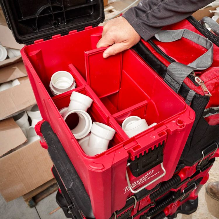 Milwaukee PACKOUT Compact Tool Box with IP65 Rated Protection and 75lbs Weight Capacity - 48-22-8422 