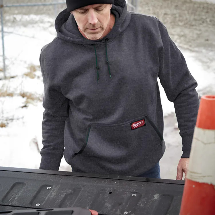 Milwaukee Small Heavy Duty Pullover Hoodie, Gray - 350G-S 