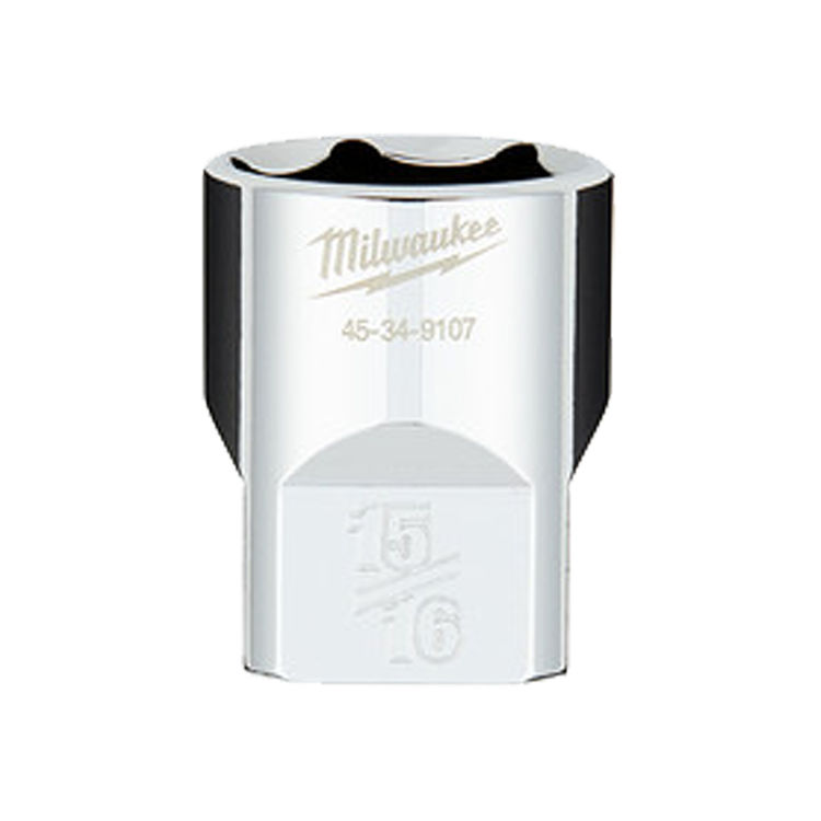 Milwaukee 15/16" SAE 6-Point Socket with 1/2" Drive  and FOUR FLAT Sides - 45-34-9107