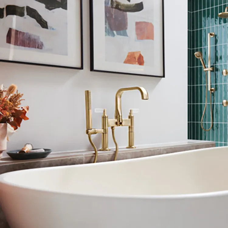 Brizo Two-Handle Tub Filler Body Assembly, Dual-Column Design, Brilliance Luxe Gold - T70310-GLLHP