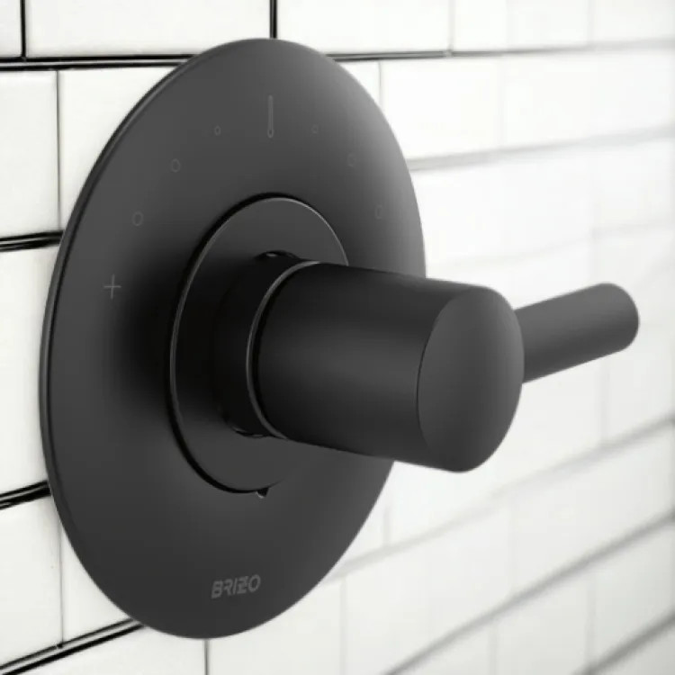 Brizo Jason Wu Matte Black Sensori Single-Handle Temperature Control Thermostatic Valve Trim, Matte Black - T66T075-BLLHP