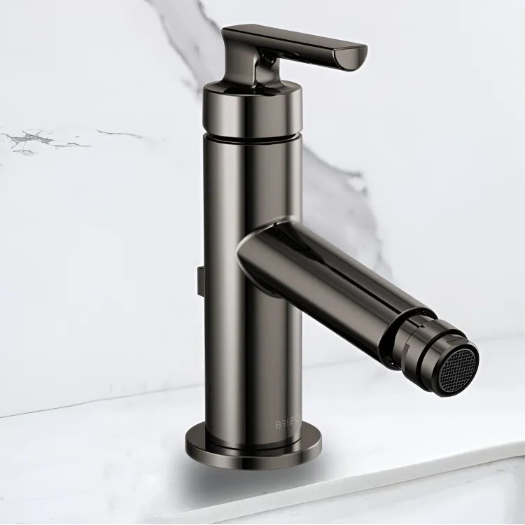 Brizo Kintsu Single-Handle Bidet Faucet with Metal Pop-Up, Lever Handle, Single-Hole, Brilliance Black Onyx - 68106-BNX