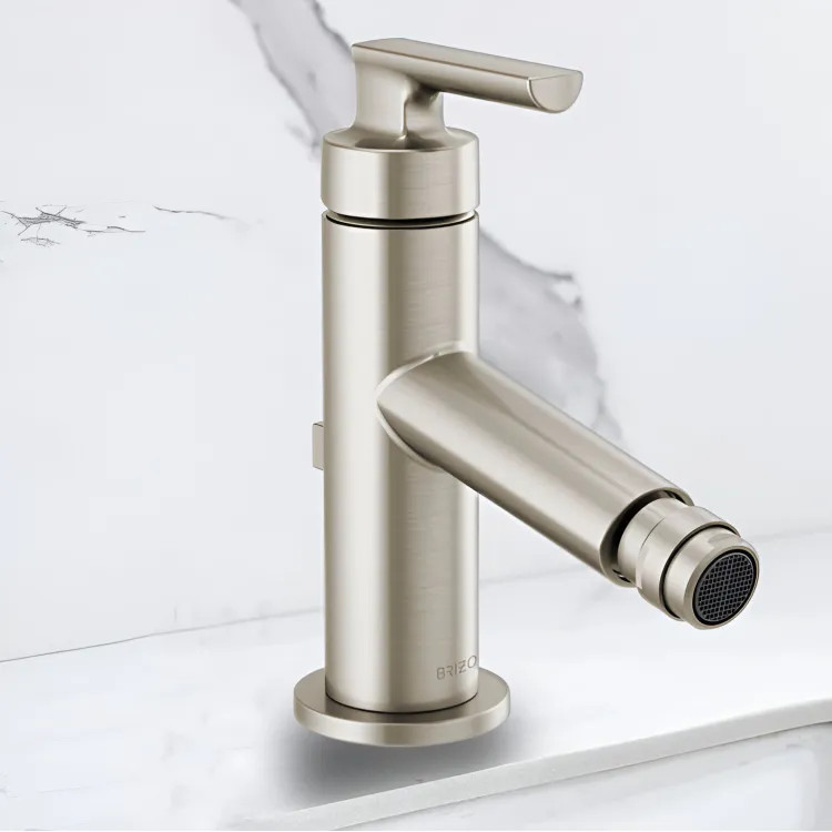 Brizo Kintsu Single-Handle Bidet Faucet with Metal Pop-Up, Lever Handle, Single-Hole, Brilliance Luxe Nickel - 68106-NK