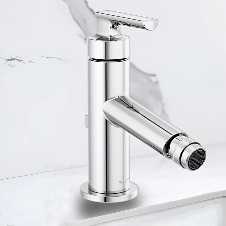 Brizo Kintsu Single-Handle Bidet Faucet with Metal Pop-Up, Lever Handle, Single-Hole, Polished Chrome - 68106-PC