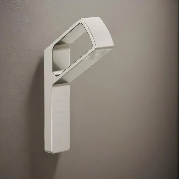 Brizo Kintsu 7/9" Bent Bar Single Robe Hook with Mounting Hardware, Wall Mount, Metal, Brilliance Luxe Nickel - 693406-NK