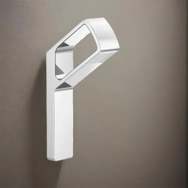 Brizo Kintsu 7/9" Bent Bar Single Robe Hook with Mounting Hardware, Wall Mount, Metal, Polished Chrome - 693406-PC