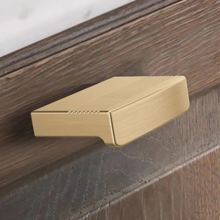 Brizo Kintsu Rectangular Metal Bin Knob, Brilliance Luxe Gold - 699207-GL