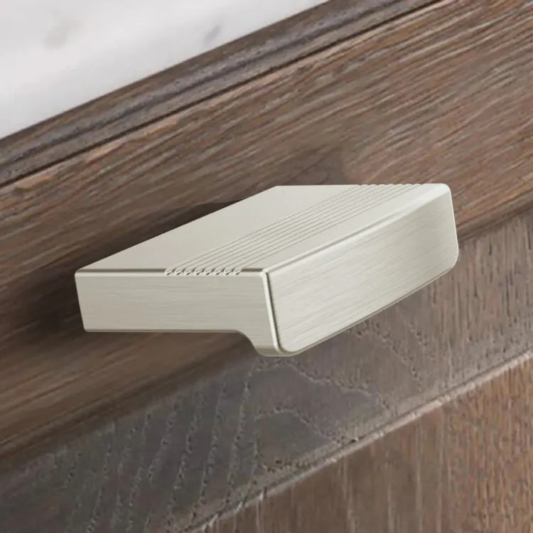 Brizo Kintsu Rectangular Metal Bin Knob, Brilliance Luxe Nickel - 699207-NK