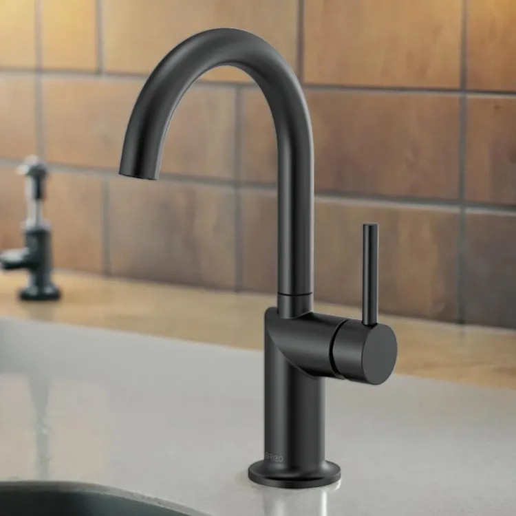 Brizo Odin Single Handle Bar Faucet with 360 Rotating Spout, ADA-Compliant, 1.8 GPM, Matte Black - 61075LF-BLLHP